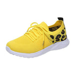 Size Women's Leisure Sports Shoes 2023 New Leopard Print Round Head Ties With Flat Soles And Comfortable Mesh Surface Women's