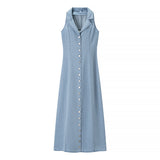 Women's Clothing Early Spring New Light Blue Sexy Button Denim Long