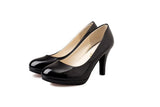 Spring And Summer New Dress Shoes With Round Heels, Professional Work Shoes, High Heels, Lacquered Leather