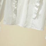 Blouses Shirts Spring Female Tops V-neck Ruffles Solid Elegant French Fashion Cozy High Quality Chic Ins Daily Date