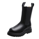 Zingj Boots Women Fall 2023 New British Wind Boots Platform Chesille Short Boots Inss Damp Chimney Boots-Outfit