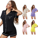 Zingj Suit Suit Cardigan Short-Sleeved Shirt Shorts Summer Pajamas