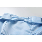 Tube Top Dress Blue Bow Sleeveless Casual French Fashion Self Cultivation High Waist Sexy Short Skirt Ladies