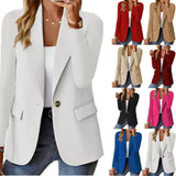 Zingj WISH Hot Style Autumn Long Sleeve Solid Color Cardigan Small Suit Jacket