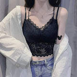Fashion Lace Womens Camisole Patchwork Basic Casual Short Tank Tops Female Sleeveless Slim Thin Backless Cropped