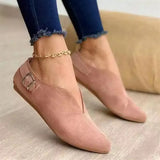 Buckle V-Port Casual Single Shoe Fashion Size 35-43 Women's