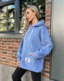 New Flannel Loose Hooded Long-Sleeved Woolen