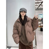 Jiangnan Home Wave Down Jacket Female Short Money Standing Collar Add Thick Cloud Puff 90 White Duck Velvet Winter New Coat Tide-Outfit