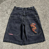 Hip-Hop Street Clothing Y2K Boxing Gloves Graphic Denim Gym Baggy Jeans