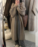 Zingj Version Loose Add Thick Double-Sided Cardigan Coat Female Autumn Winter New Large Size Languid Lazy Wind Sweater Coat