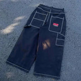 Zingj Straight Jeans For Men Retro Hip-Hop Goth Street Clothing Harajuku Men's Casual Pants 211-1-Outfit