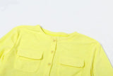 Yellow Terry Cardigan And Shorts Set-Outfit