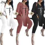Print Two Piece Set Women Tracksuit Summer Clothes T Shirt Pants Sweat Suits Lounge Wear Outfits Matching