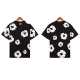 Printed Flower Wood Cotton Loose Sweater Y2K Hip Hop Street Pullover For