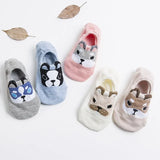 Piece=5 Pairs/lot Cute Animal Spring Women Socks Set Korean Style Funny Cat Dog Panda Low Cut Ankle Short Sox Happy