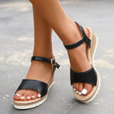 Zingj Slope Heel Sandals Women's 2023 Summer New Fish Mouth Buckle Fashion Comfortable Thick-Soled Women's