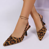Summer New Leopard Print Fine Heel Bao Head Behind The High Heel High Heel High Heel Women's
