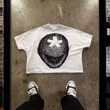 Gothic Punk Graphic Printing 0Versized T-Shirt For Men And Women Leisure