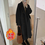 Zingj Chic Woolen Coat Foreign Style 2023 Autumn And Winter New Fashion Korean Version Loose Medium Long Plus Thick Woolen
