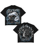 Pattern Retro Style Original Gothic Hip Hop Animation Printing Oversized T-Shirt Loose Casual Short Sleeves For Men And