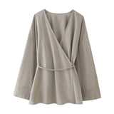 Zingj Women's French Kimono High Waisted Straight Set