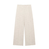 New Side Split Shoulder Blouse 8202351 High Waist Wide Leg Pants