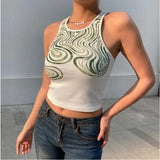 Sexy Corrugated Print Sleeveless TopOutfit
