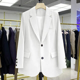Zingj Suit Jacket Female Small Man 2024 Spring And Autumn Short Retro Korean Version Casual Show Thin Suit
