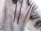Winter Warm Hoodies Women Casual Loose Hooded Sweatshirt Plus Velvet Pocket Hoodies Solid Pullover Coat