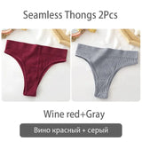 Women's thong High Waisted Seamless Women's Panties Comfortable Briefs 6 Solid Colors S-XL Sexy Underpants For