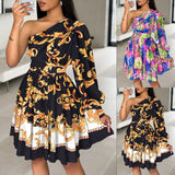 Zingj New Fashion Off-The-Shoulder Waist Print Women's