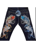 High Street Jeans Male Personality Printed Hip Hop Fashion Clothing Straight Pants High Waist Y2K