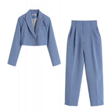 Zingj Suit 2024 Autumn Temperament Short Suit Jacket Show Thin High Waist Hanging Sense Of Suit Pants