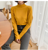 Zingj Collar Bottomed Sweater Women's Long-Sleeved Autumn And Winter Sweaters Wear Loose Knitted Blouses In Thin
