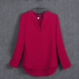 mujer de moda women V-neck Chiffon Blouses Long sleeve Female Shirt Fashion Plus Size blusa feminina blouse