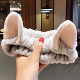 New OMG Letter Coral Fleece Wash Face Bow Hairbands For Women Girls Headbands Headwear Hair Bands Turban Hair
