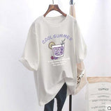 casual women's T-shirt Ulzzang streetwear Kawai fruit print T-shirt Korean shirt Harajuku short-sleeved camiseta