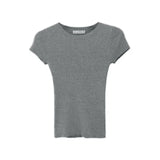 Version Of Simple Knitted Short-Sleeved T-Shirt Women's Spring And Summer New Minority Design Slim Full-Color