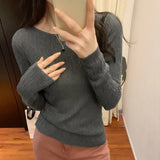 Bamboo Hemp Long-Sleeved Stretch Bottoming Women's Autumn And Winter New Solid Color Thin