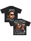 Pattern Retro Style Original Gothic Hip Hop Animation Printing Oversized T-Shirt Loose Casual Short Sleeves For Men And