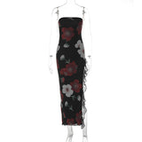 Zingj Women's Wear Summer 2024 New Fashion Print Lace Stitching Wrapped Chest