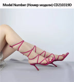 Onlymaker Women's Square Toe Black Beige Strap Stiletto Fashion Big Size