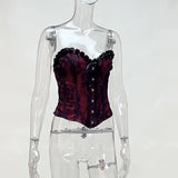 Dark Wind Design Sense Chest Vest Sexy Slim Lace Girdle Waist Show Thin Bandage