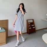 dress summer 2022 new slim POLO collar short-sleeved chic white casual T-shirt skirt ins tide bodycon