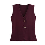 Color Knitted Vest Fashion Leisure 2025 New Women's