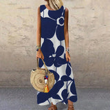 Zingj Women's Women's Printed Round Collar Medium And Long Sleeveless