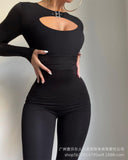 Zingj Women's Black Low Neck Sexy Tight Tone-ODS1377
