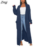 New Winter Warm Sweater Coat Women's cardigans Casual Long Knitted Cardigan Sweater Jacket Loose V-Neck