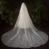 2T Satin Edge Wedding Veil Cover Face Bridal Veils With Comb Cheap Wholesale Price