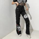 New Street Style Cool Wind Design Feeling Printed Metal Button Denim Pendant